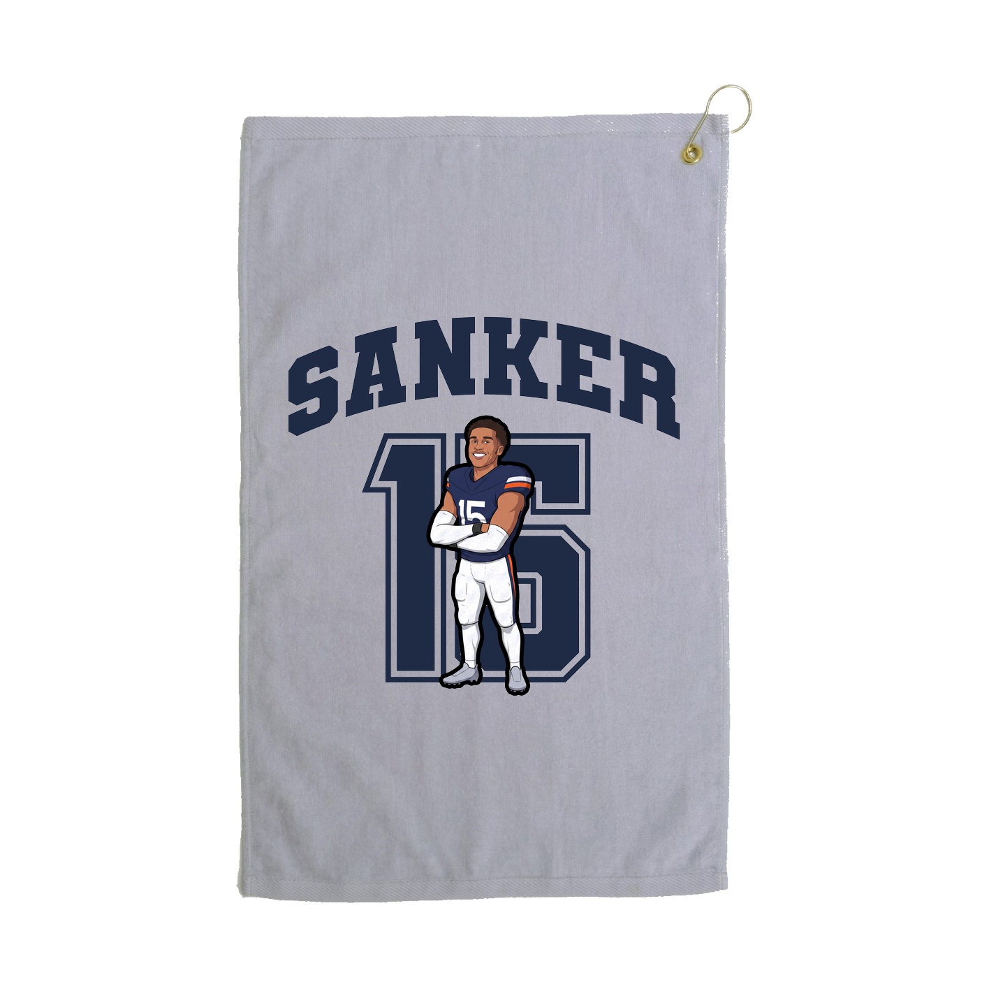 Golf Towel — Number in Grey
