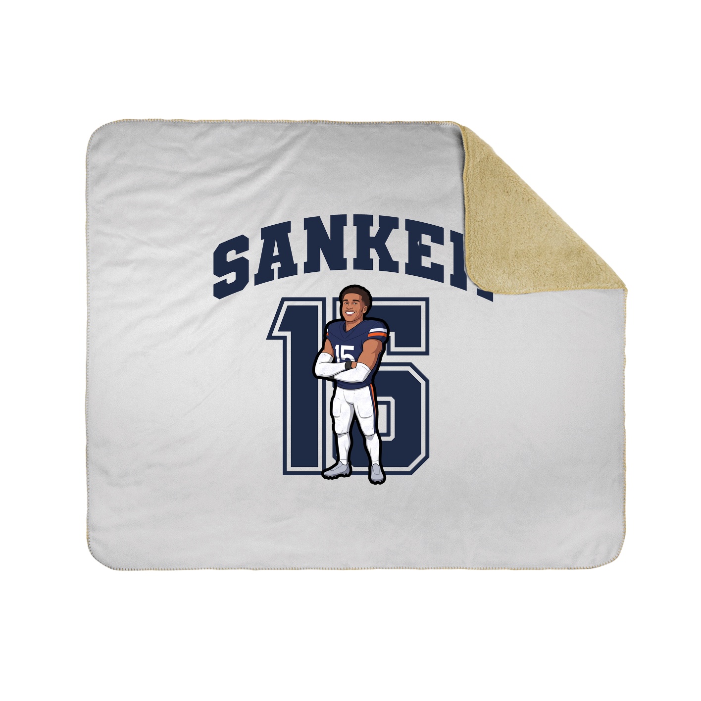 Throw Blanket — Number in White