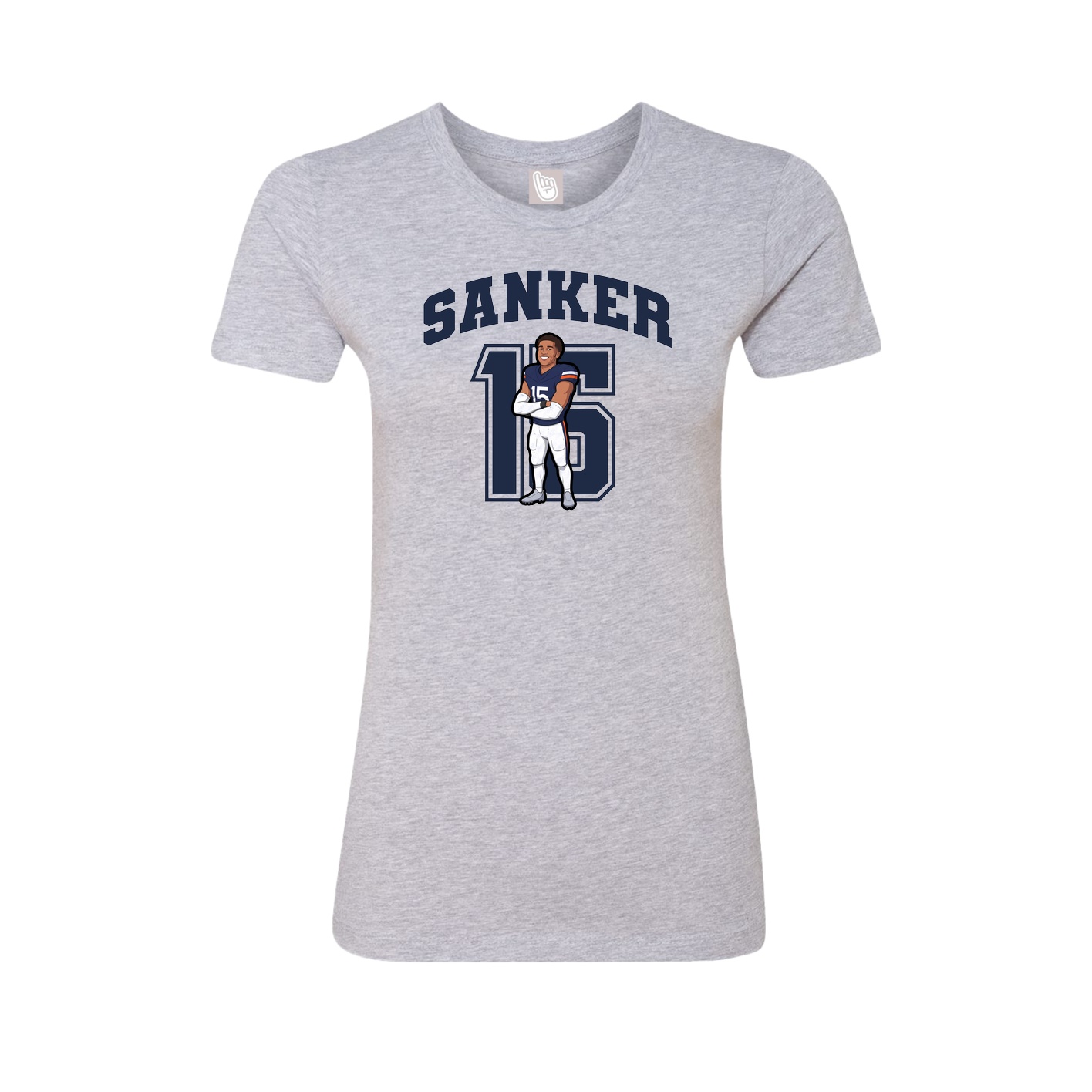 Fitted Women's Tee — Number in Grey