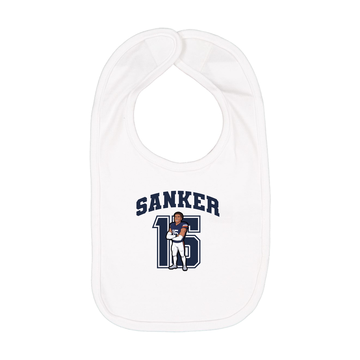 Infant Bib — Number in White