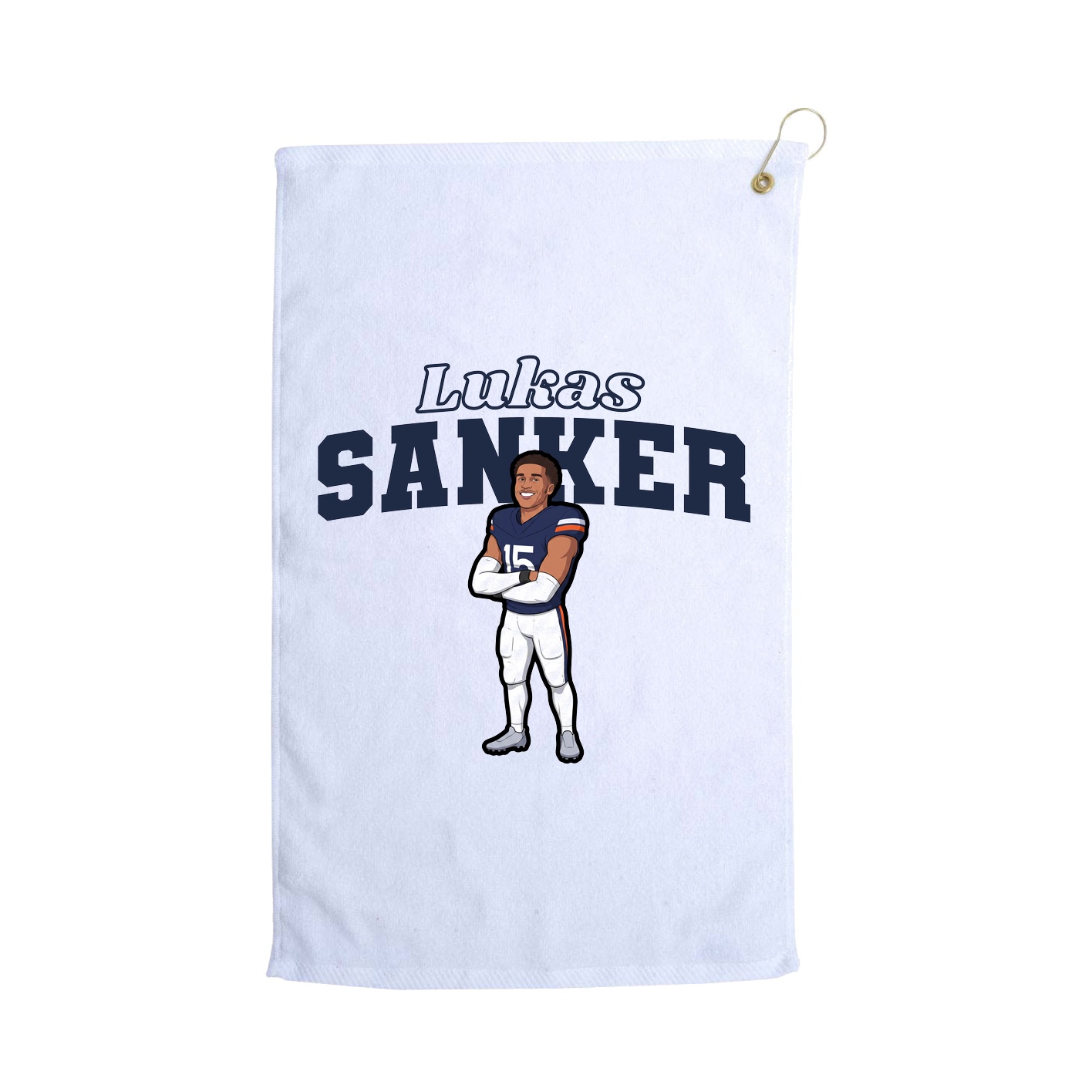 Golf Towel — Name Arch in White