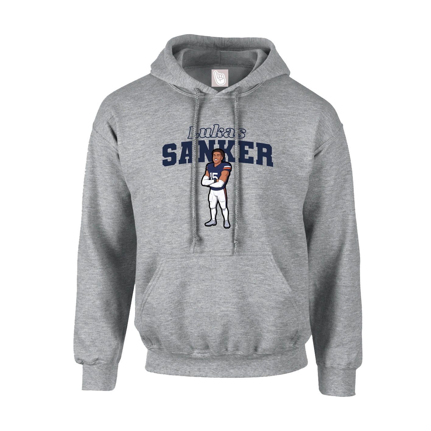 Hoodie — Name Arch in Grey