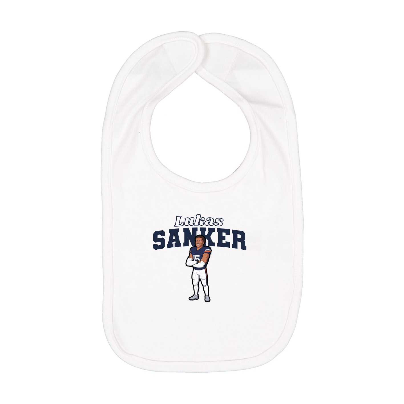 Infant Bib — Name Arch in White