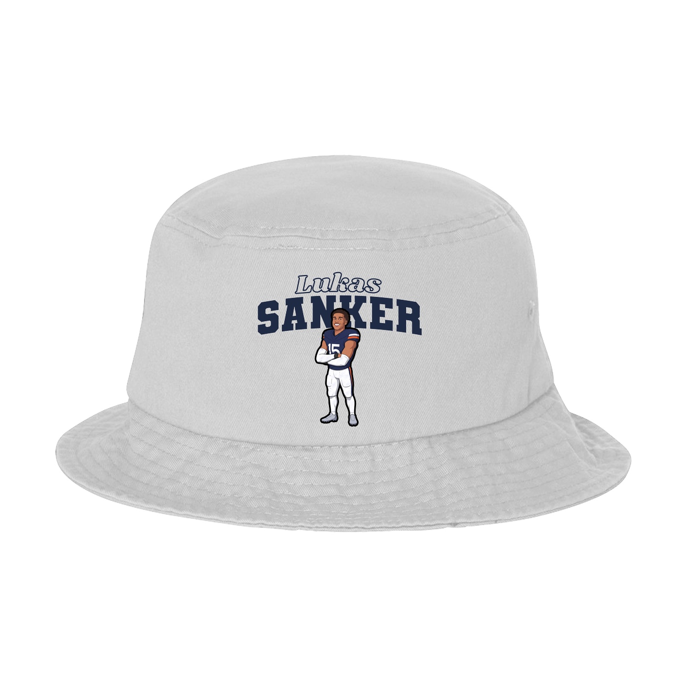 Bucket Cap — Name Arch in White