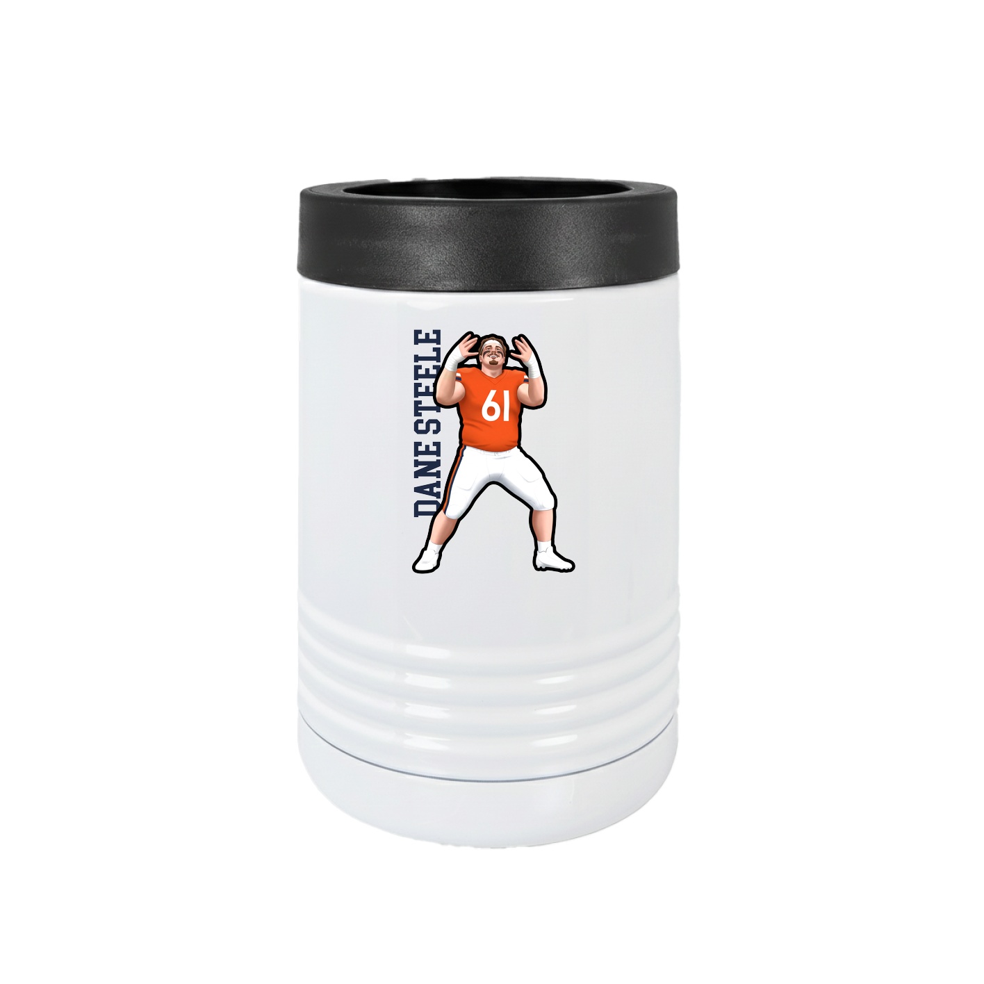 Beverage Holder — Name Vertical in White