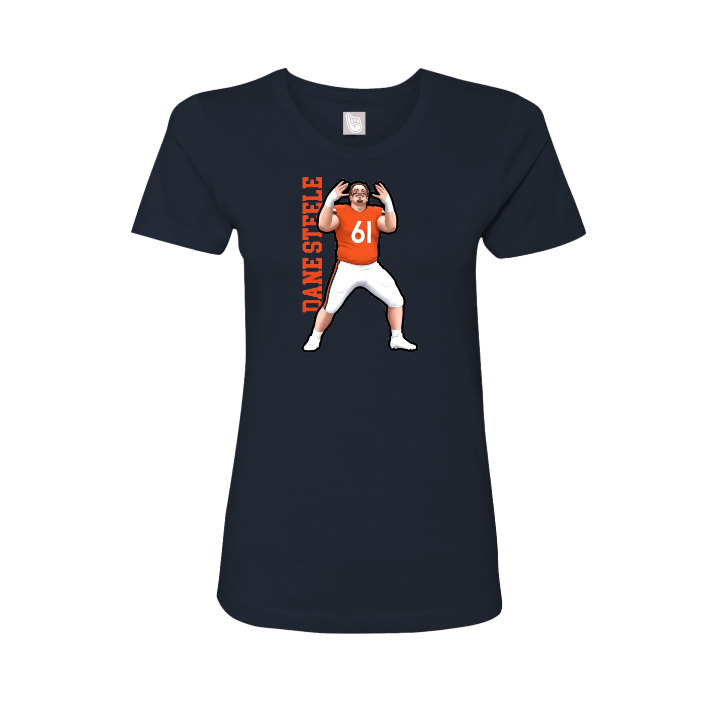 Fitted Women's Tee — Name Vertical in Navy