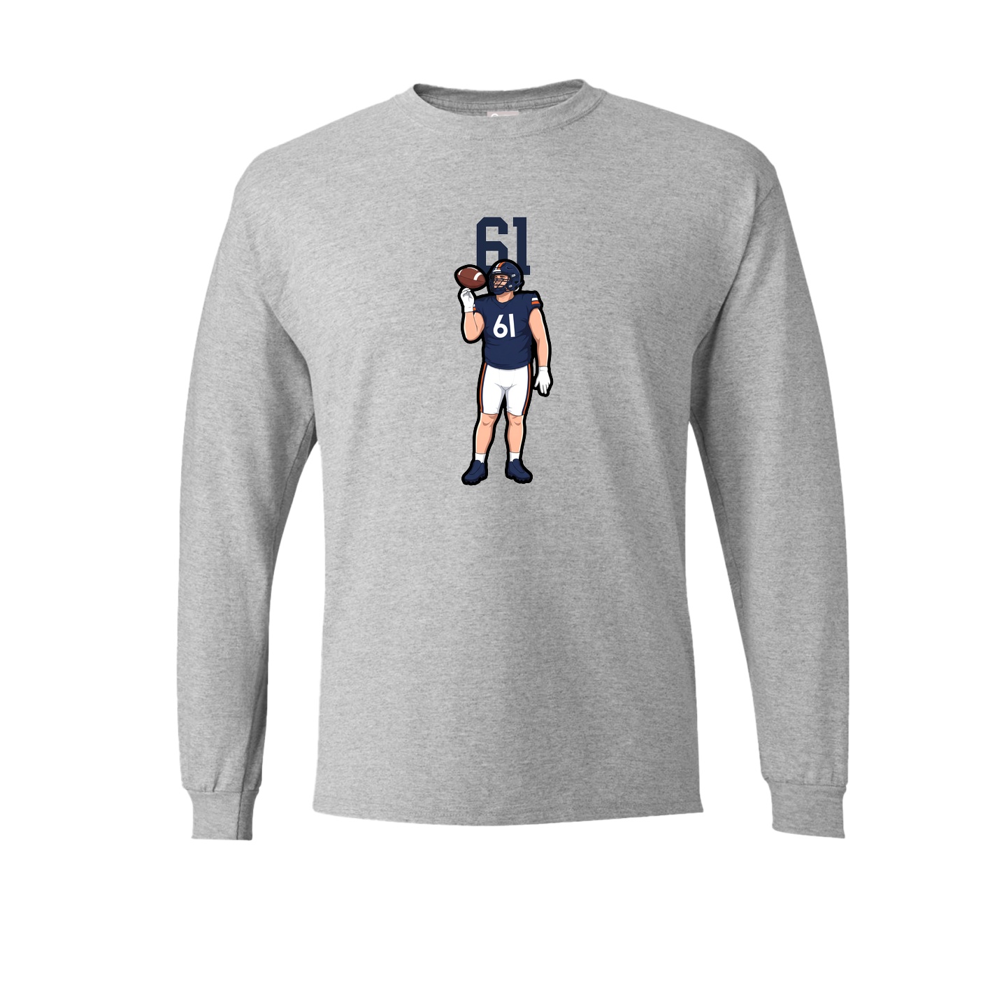 Long Sleeve Tee — Number Top in Grey