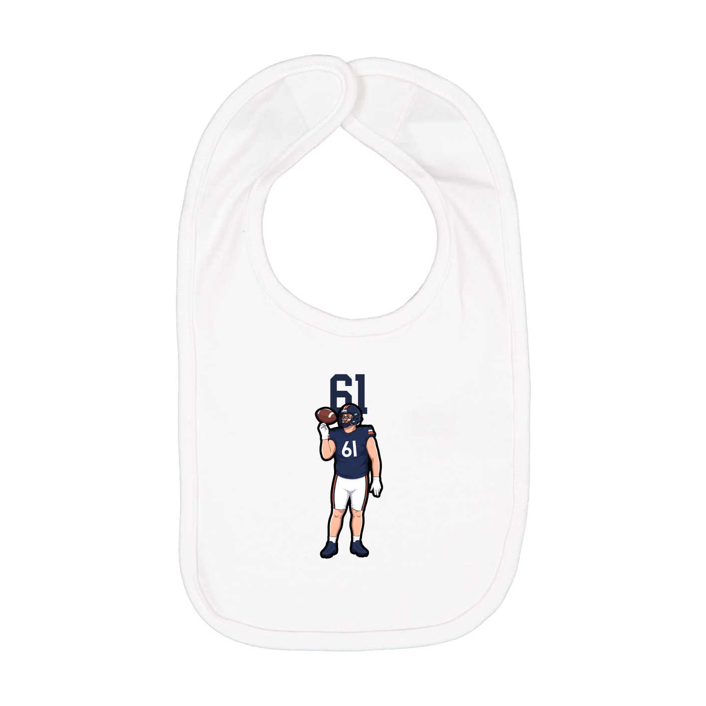 Infant Bib — Number Top in White