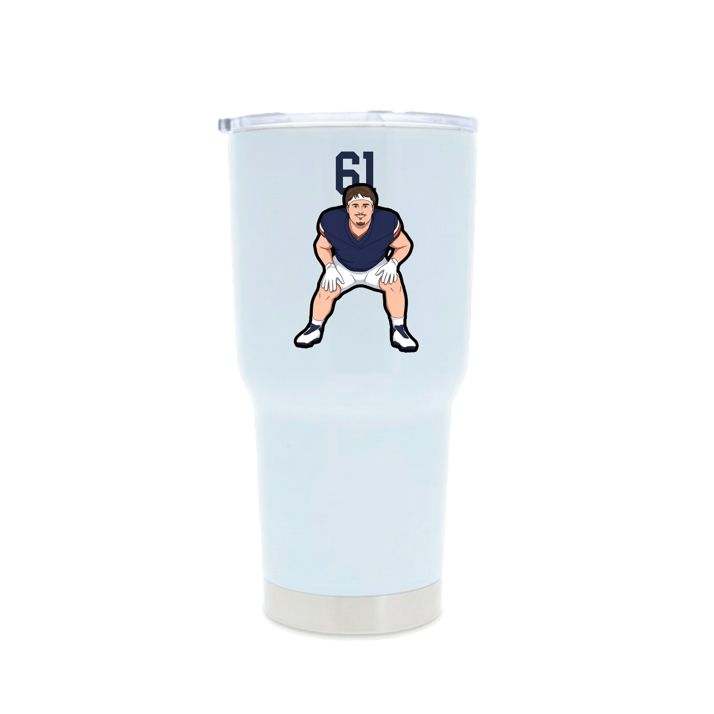 30oz Stainless Steel Tumbler — Number Top in White