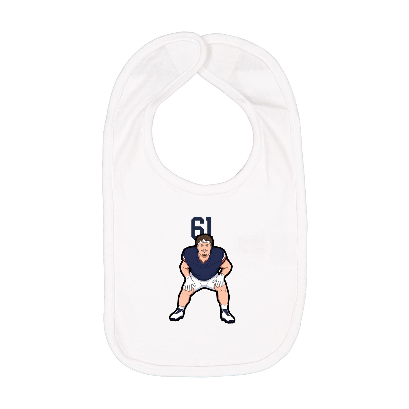 Infant Bib — Number Top in White
