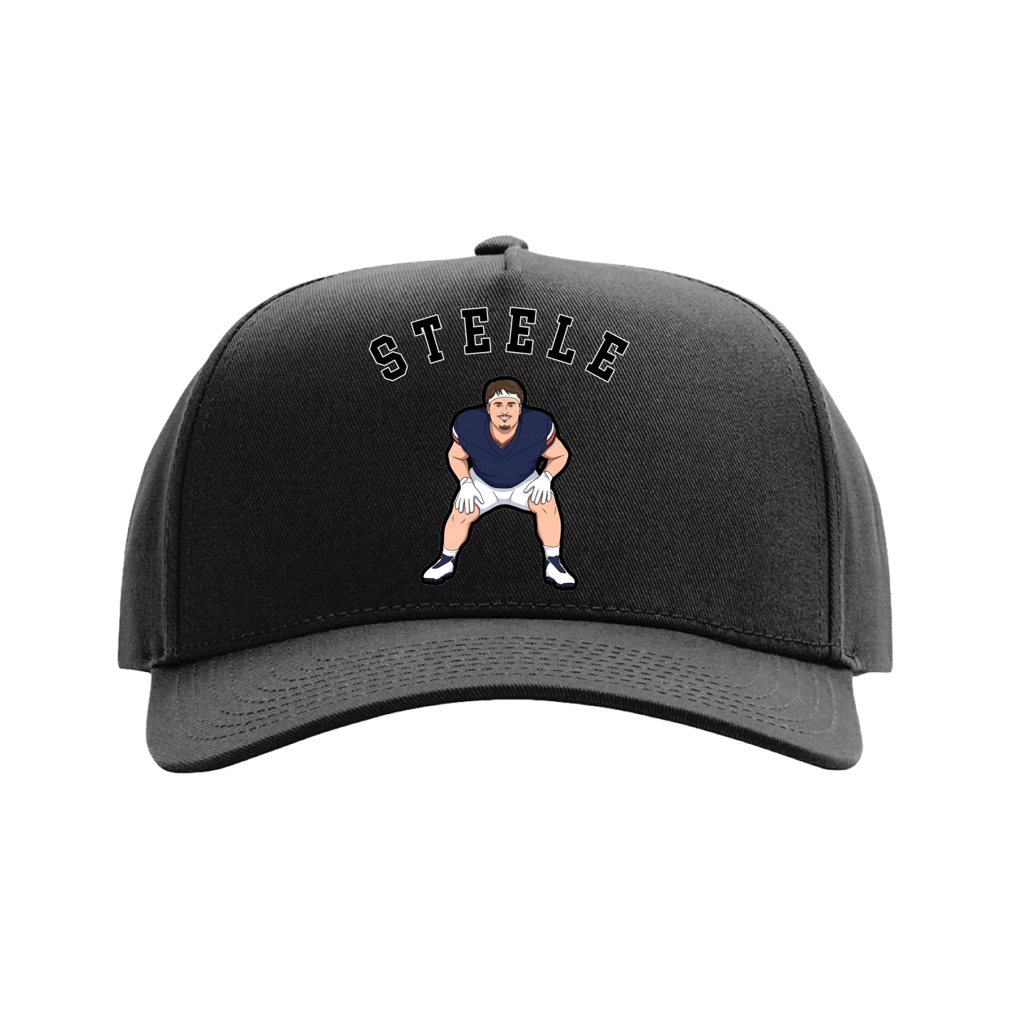 Full Fabric Five-Panel Champ Cap — Shirsey Arch in Black