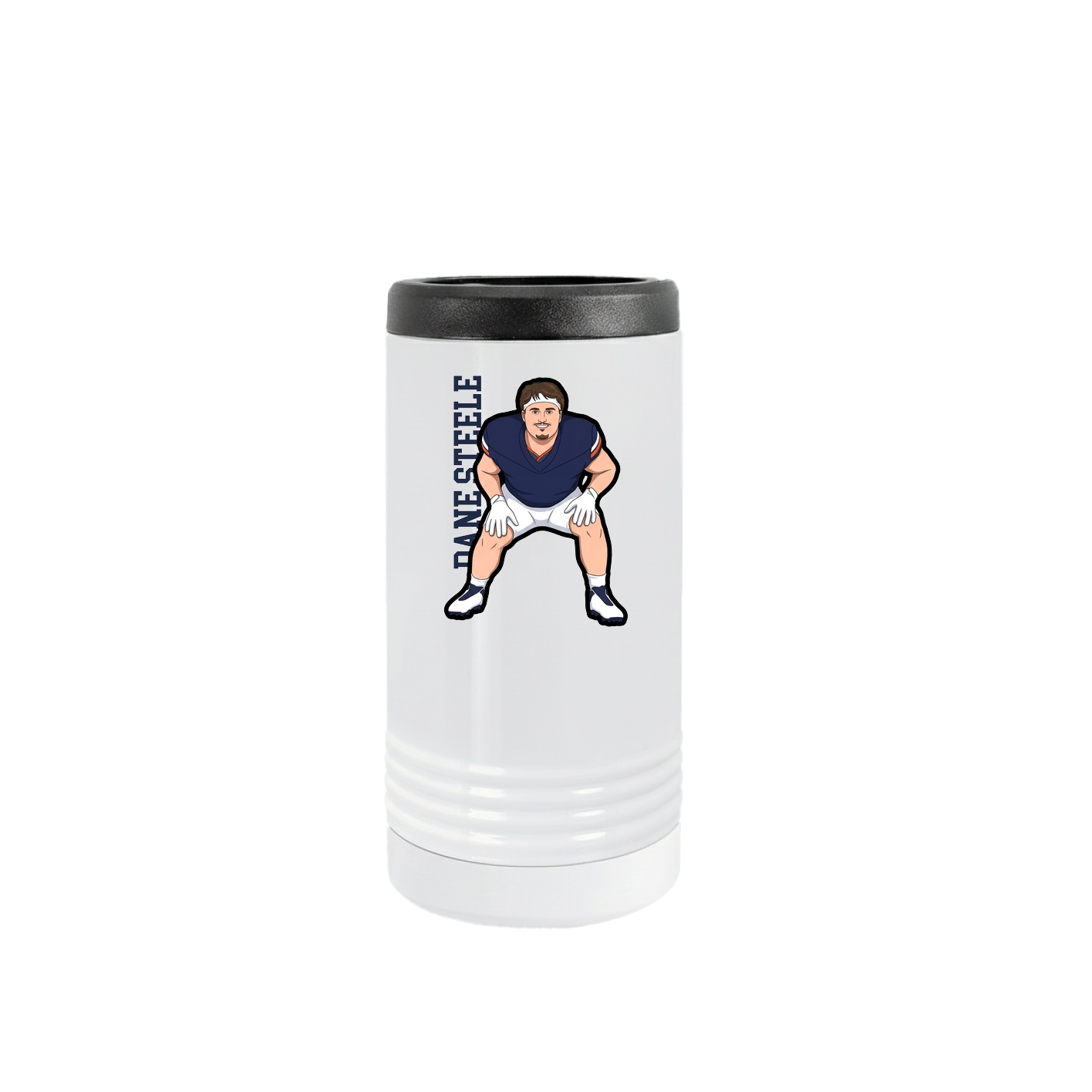 Slim Beverage Holder — Name Vertical in White