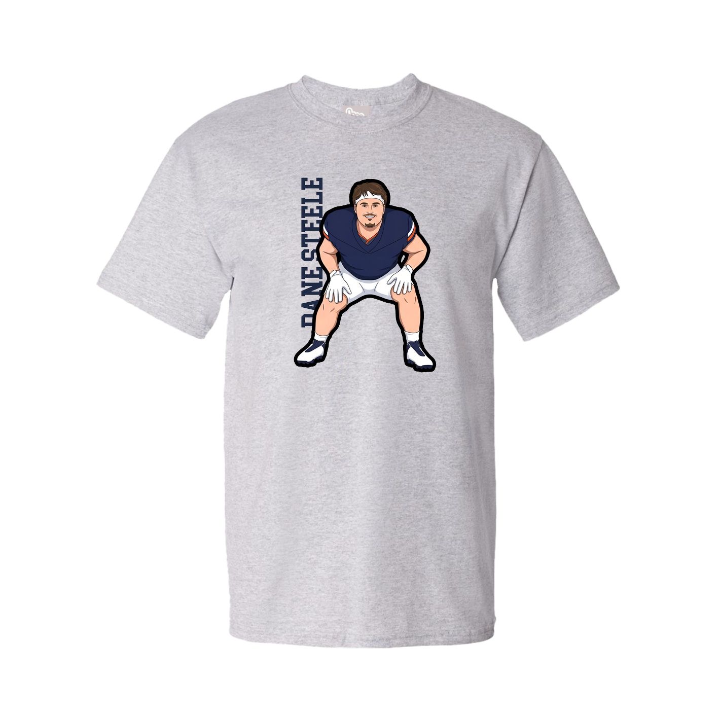 Youth Tee — Name Vertical in Grey