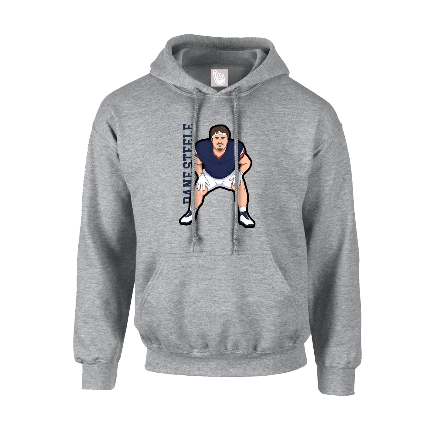 Youth Hoodie — Name Vertical in Grey