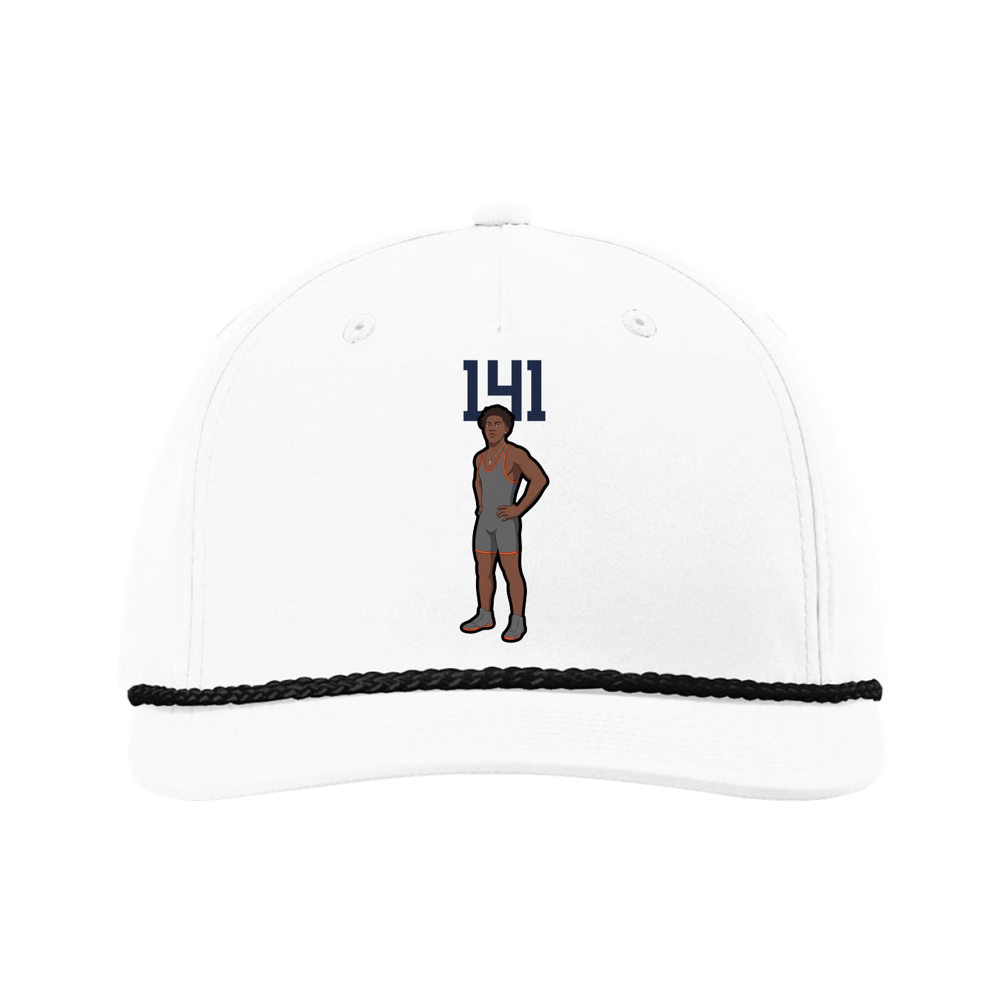 Five-Panel Classic Rope Cap — Number Top in White
