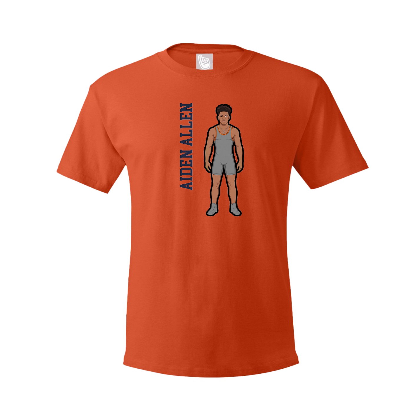 Tee — Name Vertical in Orange