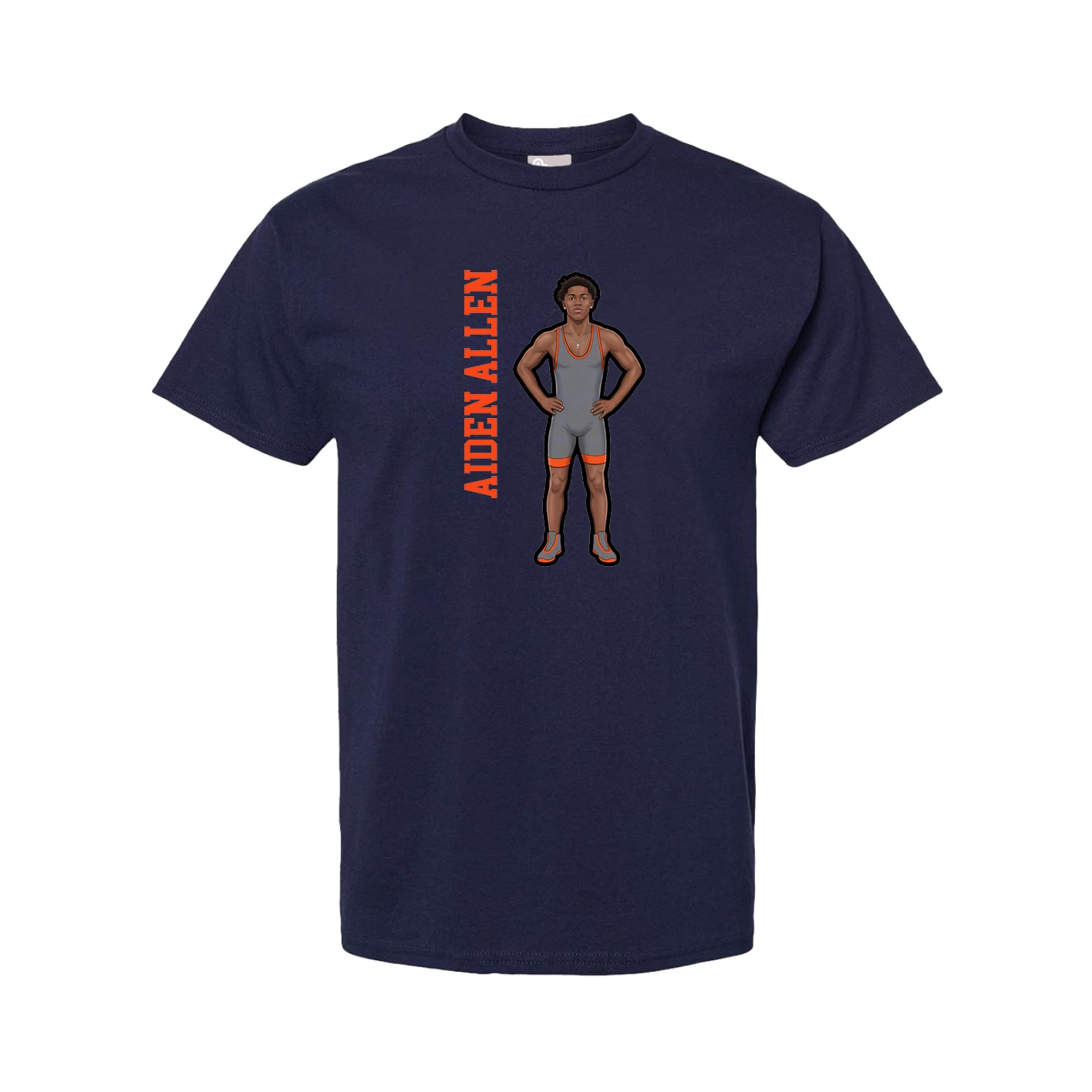Youth Tee — Name Vertical in Navy