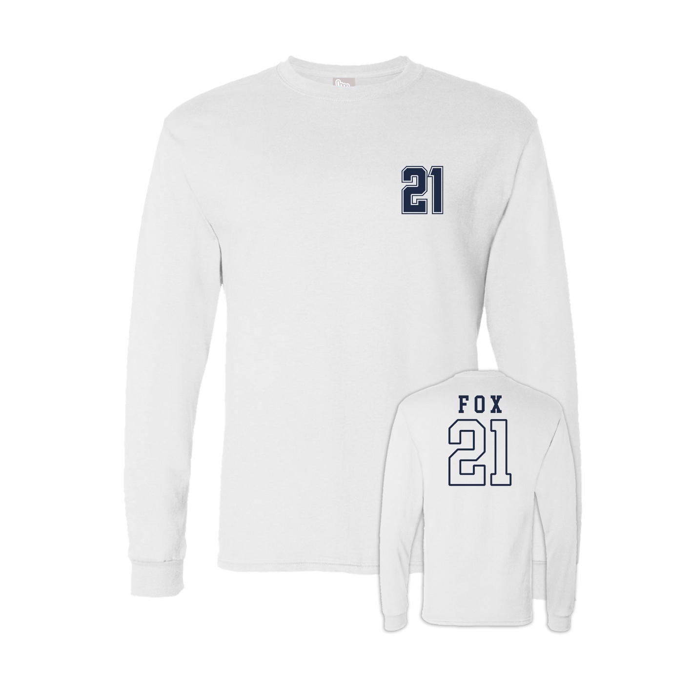 Long Sleeve Tee — Chest Back in White