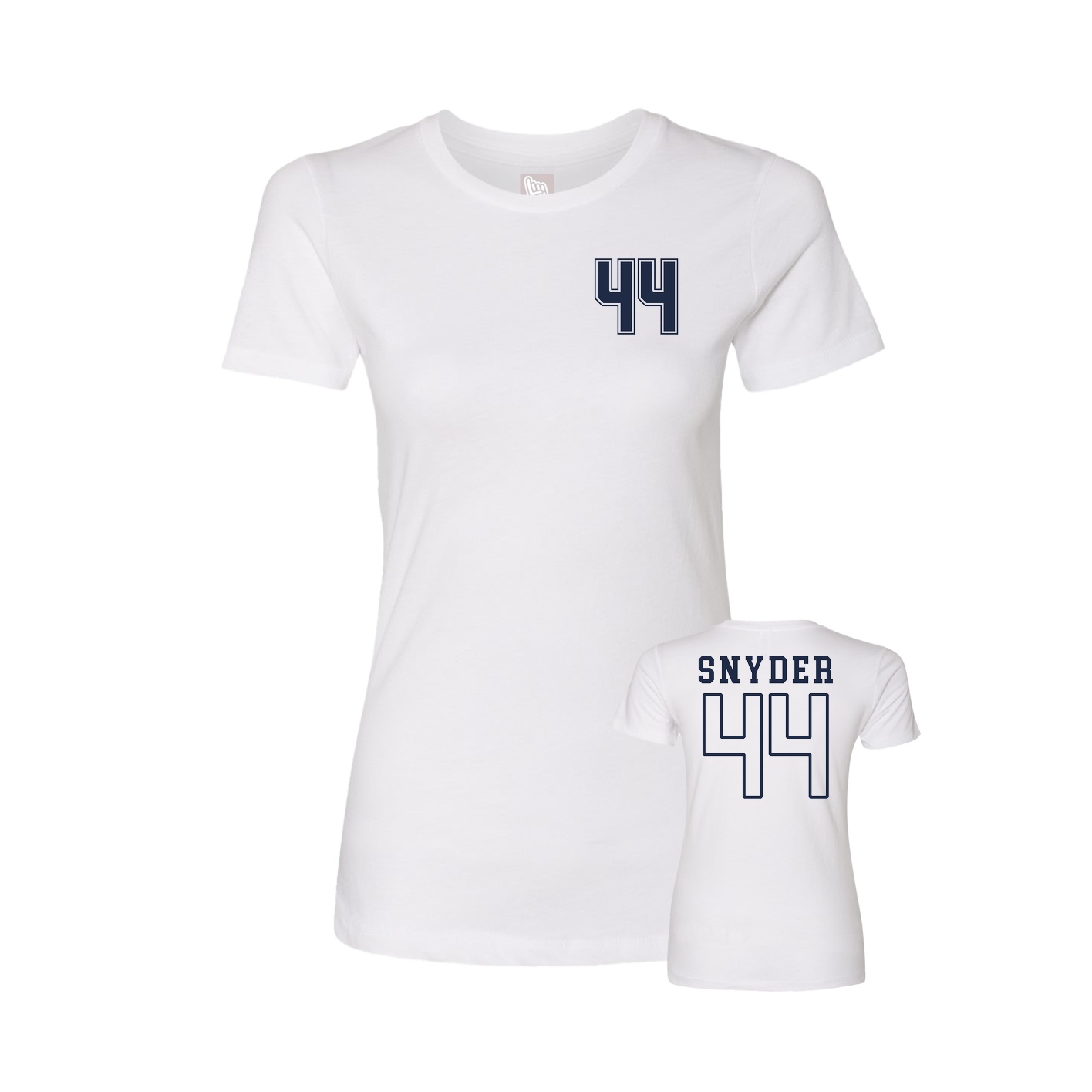 Fitted Women's Tee — Chest Back in White