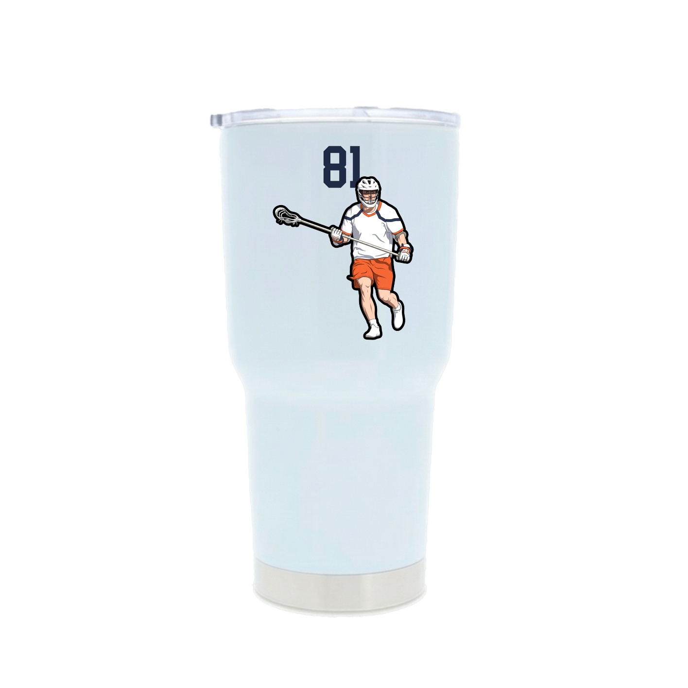 30oz Stainless Steel Tumbler — Number Top in White