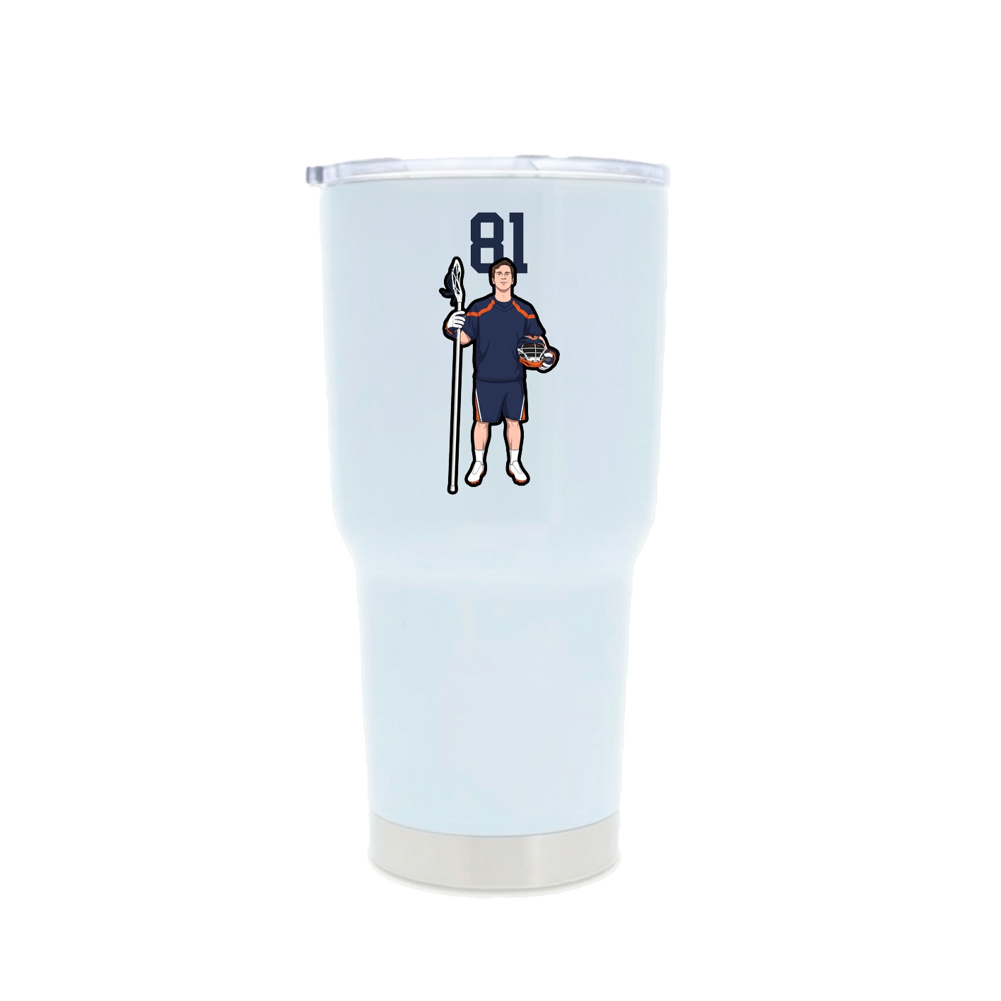 30oz Stainless Steel Tumbler — Number Top in White