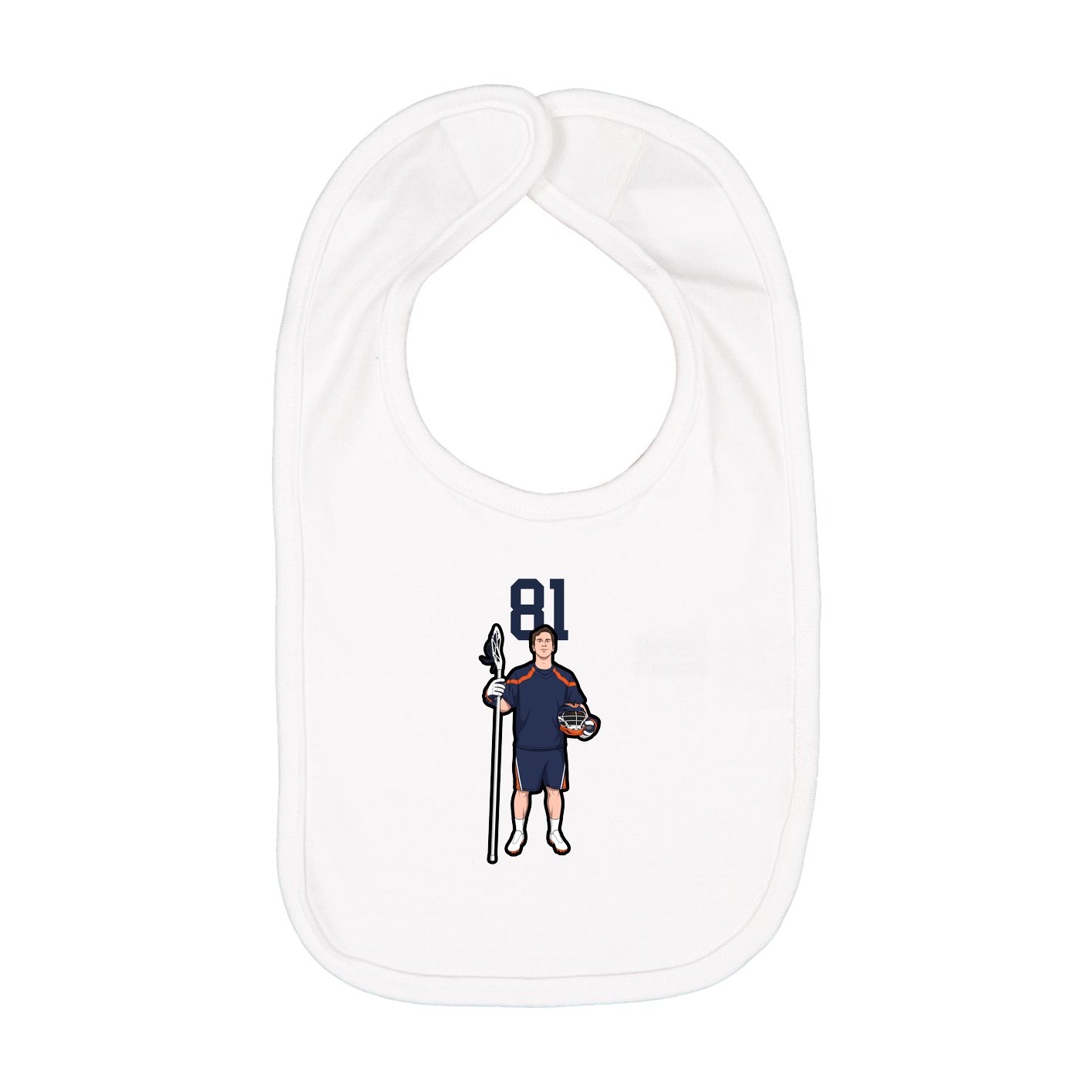 Infant Bib — Number Top in White