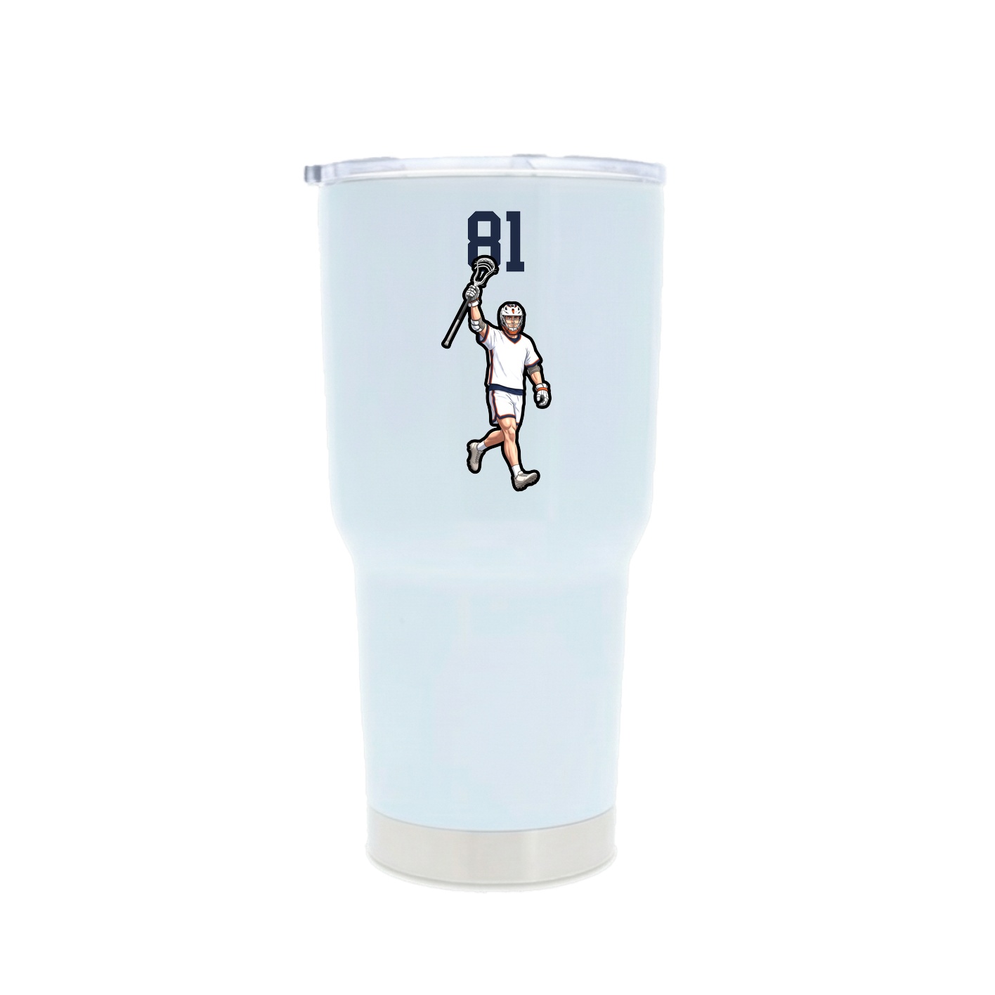 30oz Stainless Steel Tumbler — Number Top in White