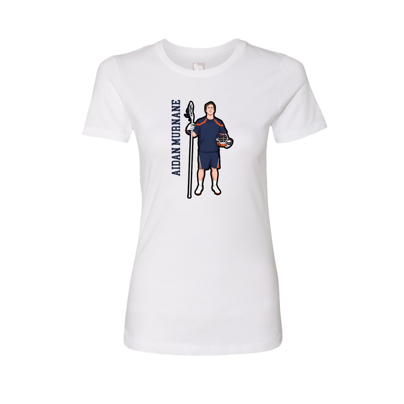 Womens Tee — Name Vertical in White