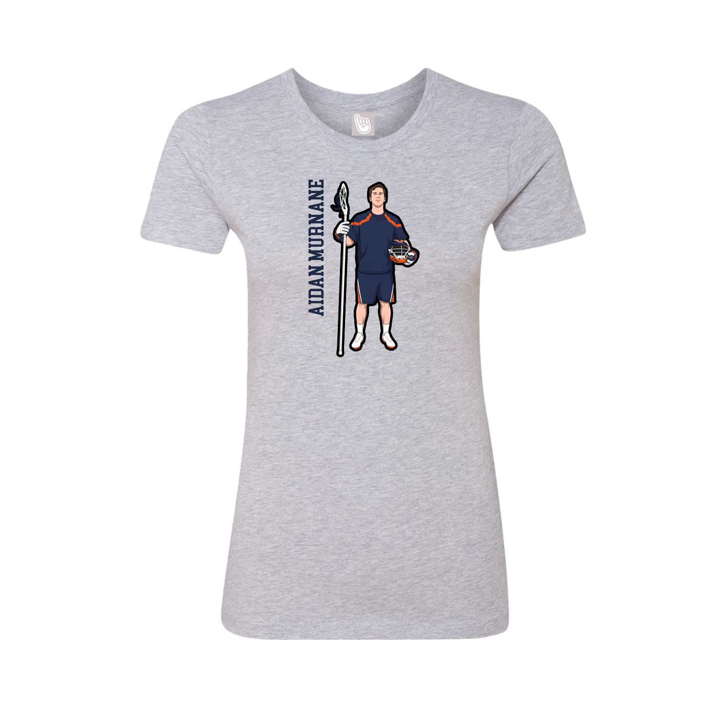 Fitted Women's Tee — Name Vertical in Grey