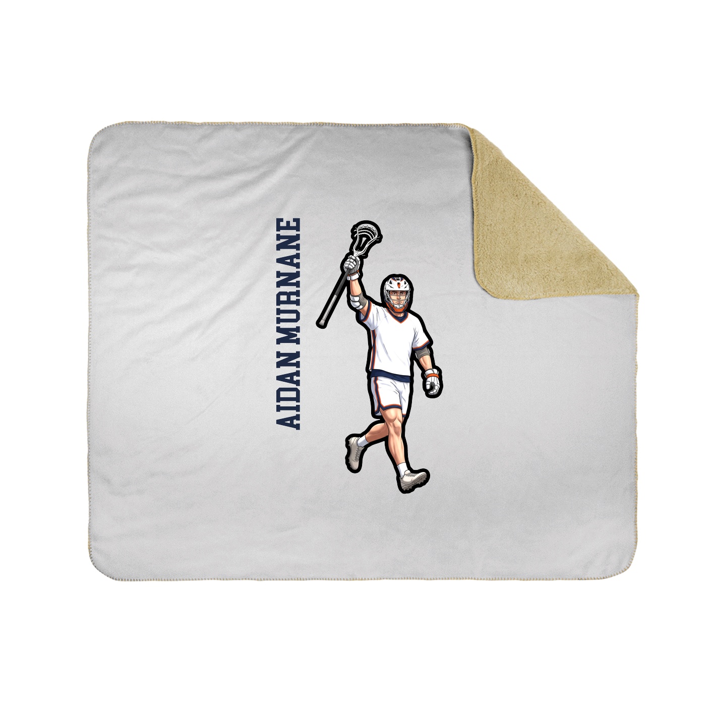 Throw Blanket — Name Vertical in White