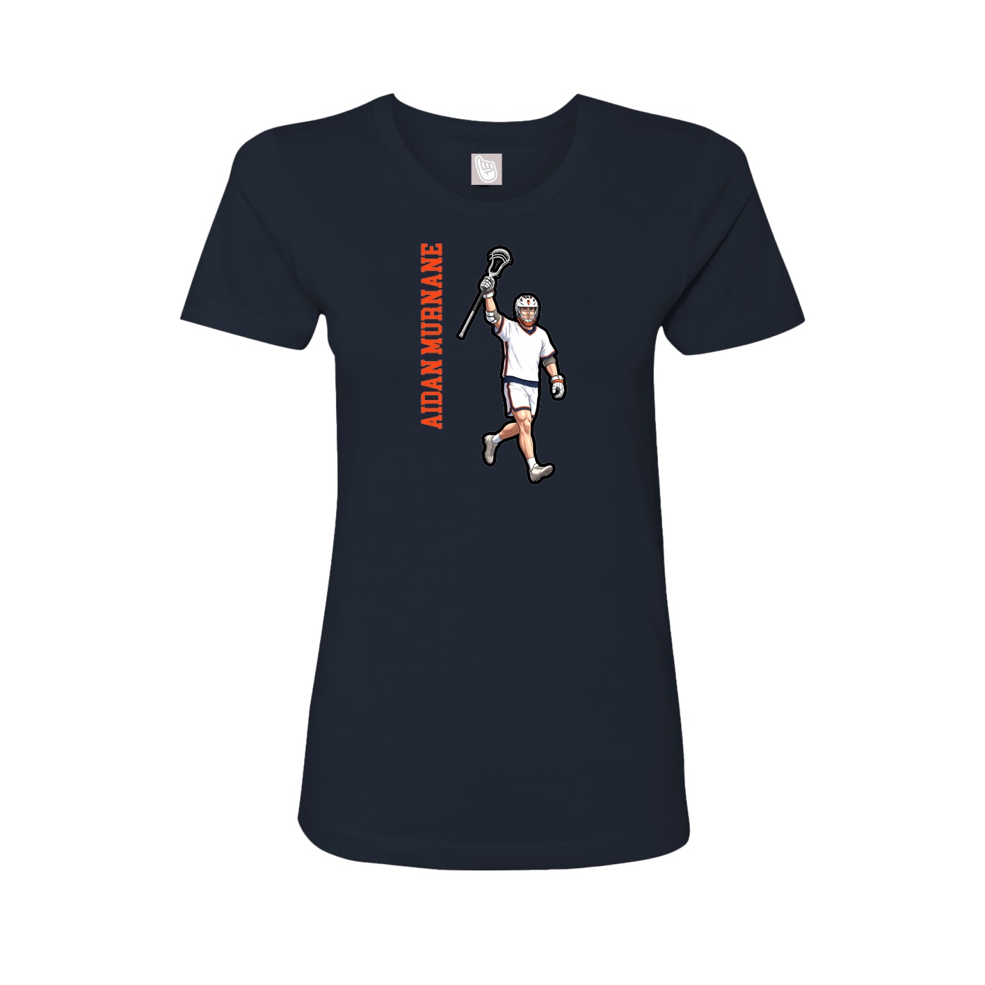 Womens Tee — Name Vertical in Navy