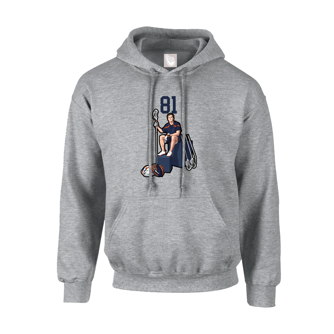 Youth Hoodie — Number Top in Grey