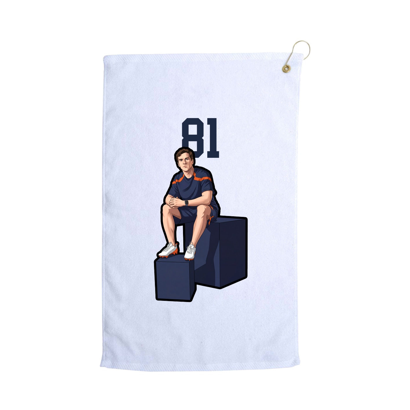 Golf Towel — Number Top in White