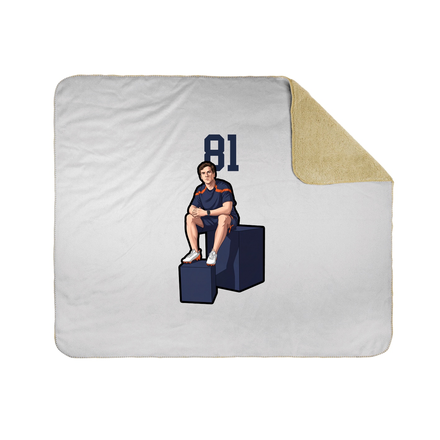 Throw Blanket — Number Top in White