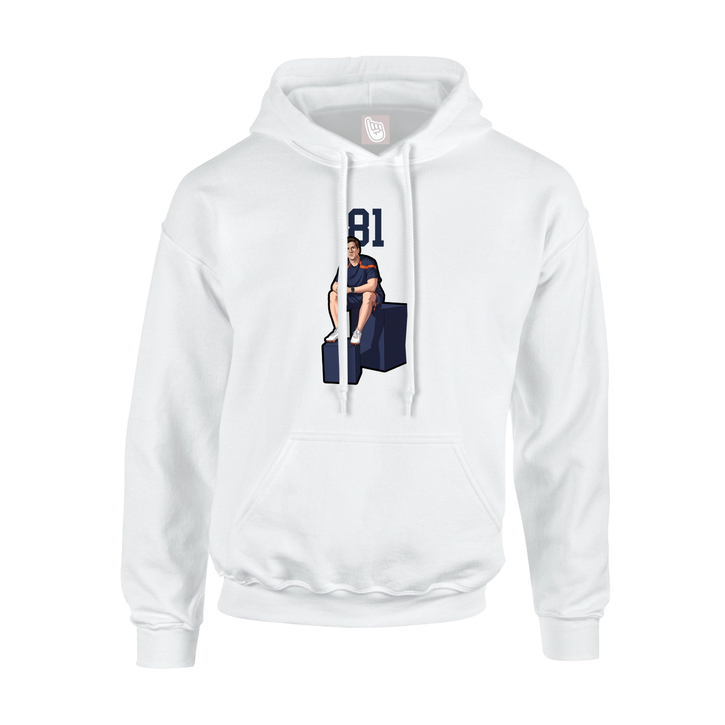 Youth Hoodie — Number Top in White