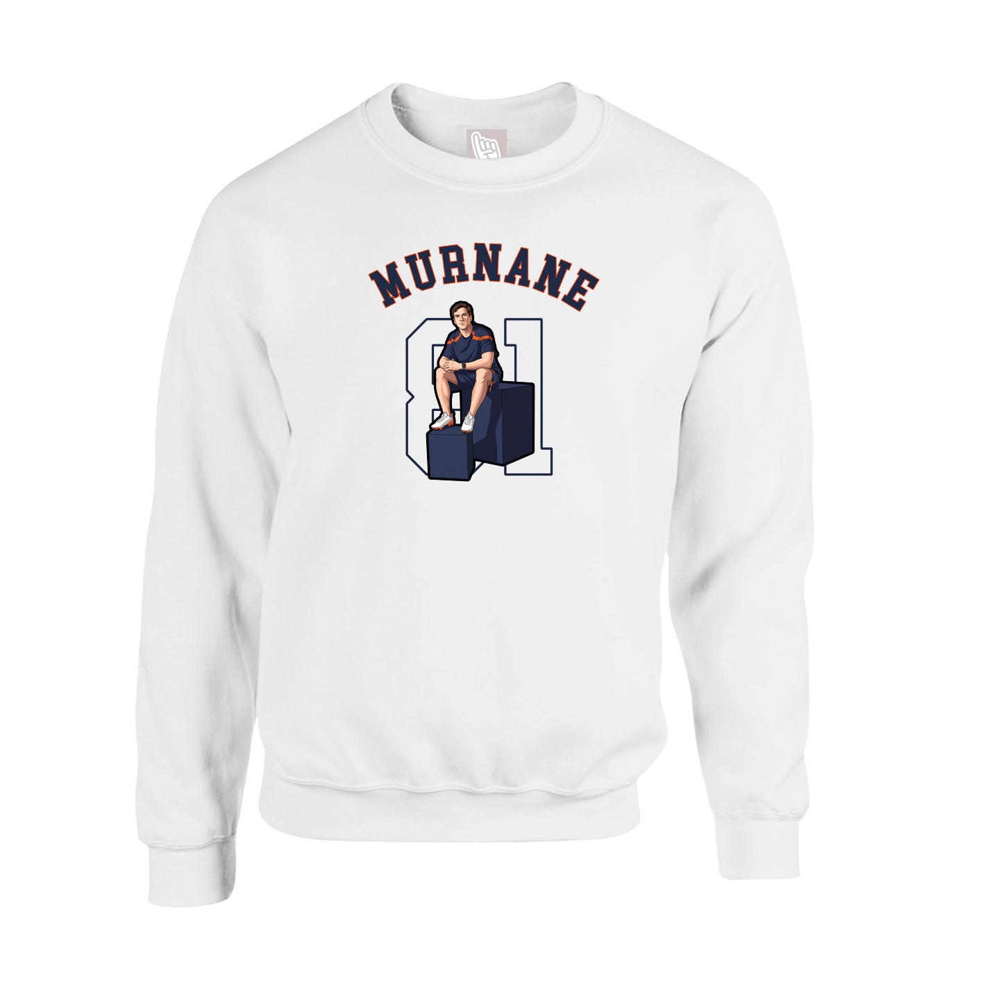 Fleece Crew — Shirsey Arch in White