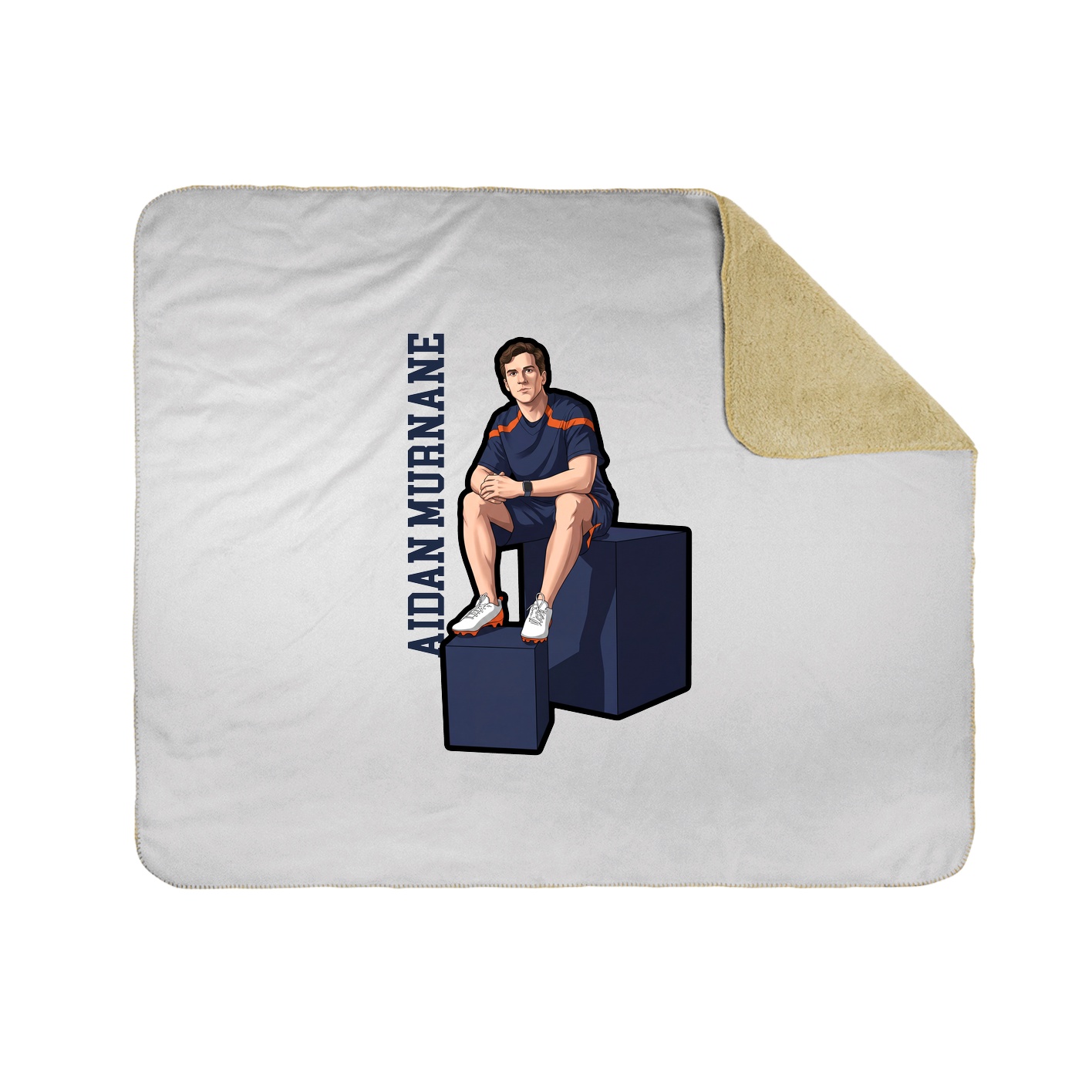 Throw Blanket — Name Vertical in White