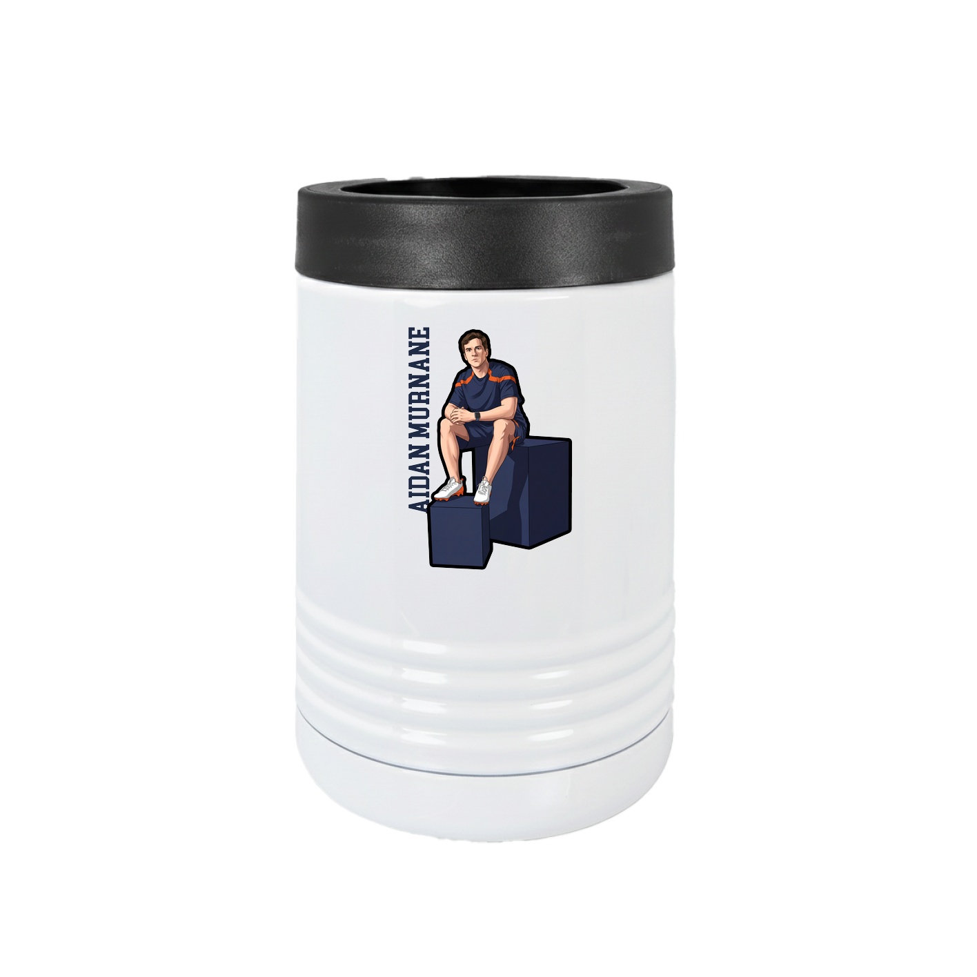 Beverage Holder — Name Vertical in White