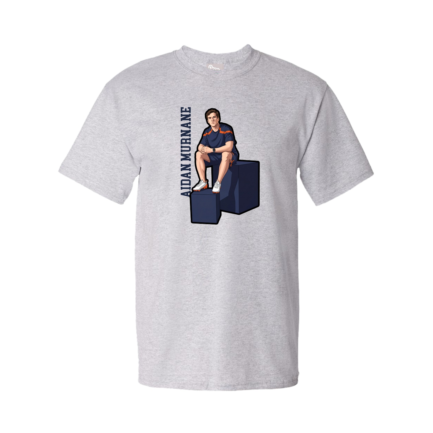 Tee — Name Vertical in Grey