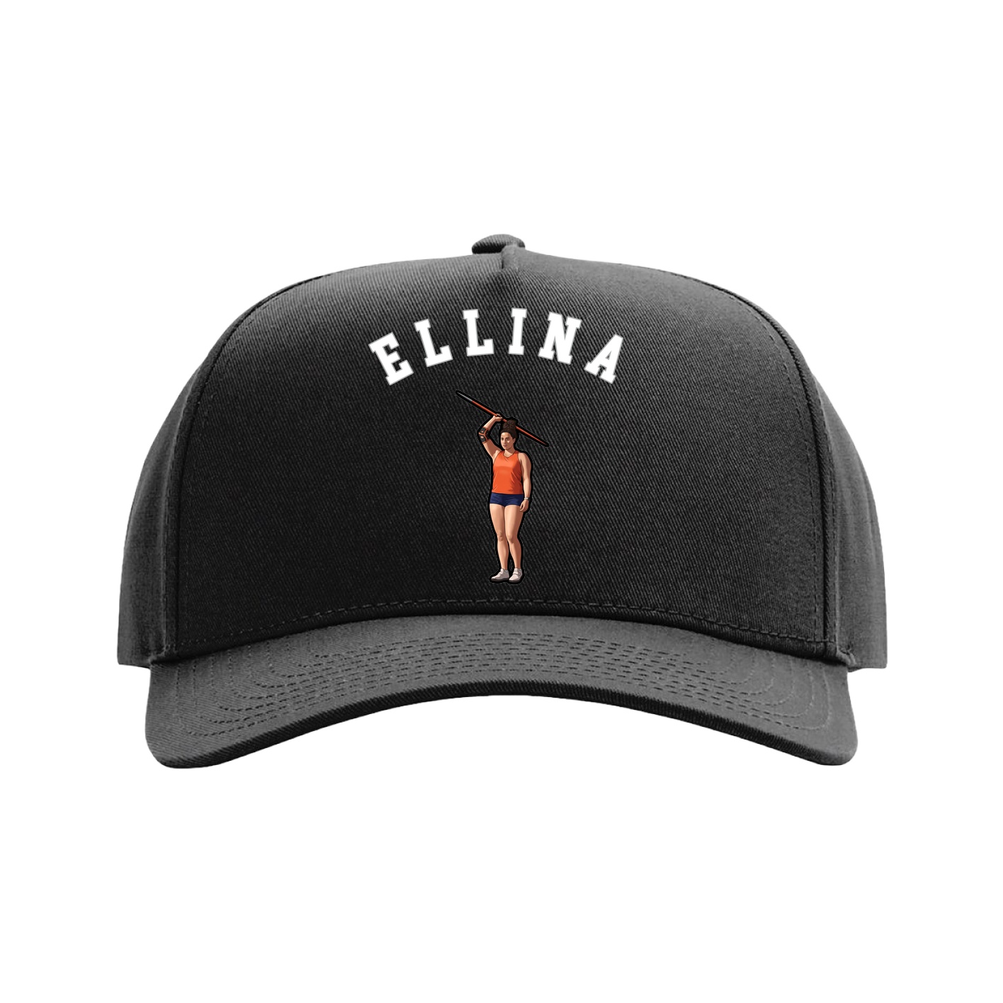 Full Fabric Five-Panel Champ Cap — Shirsey Arch in Black