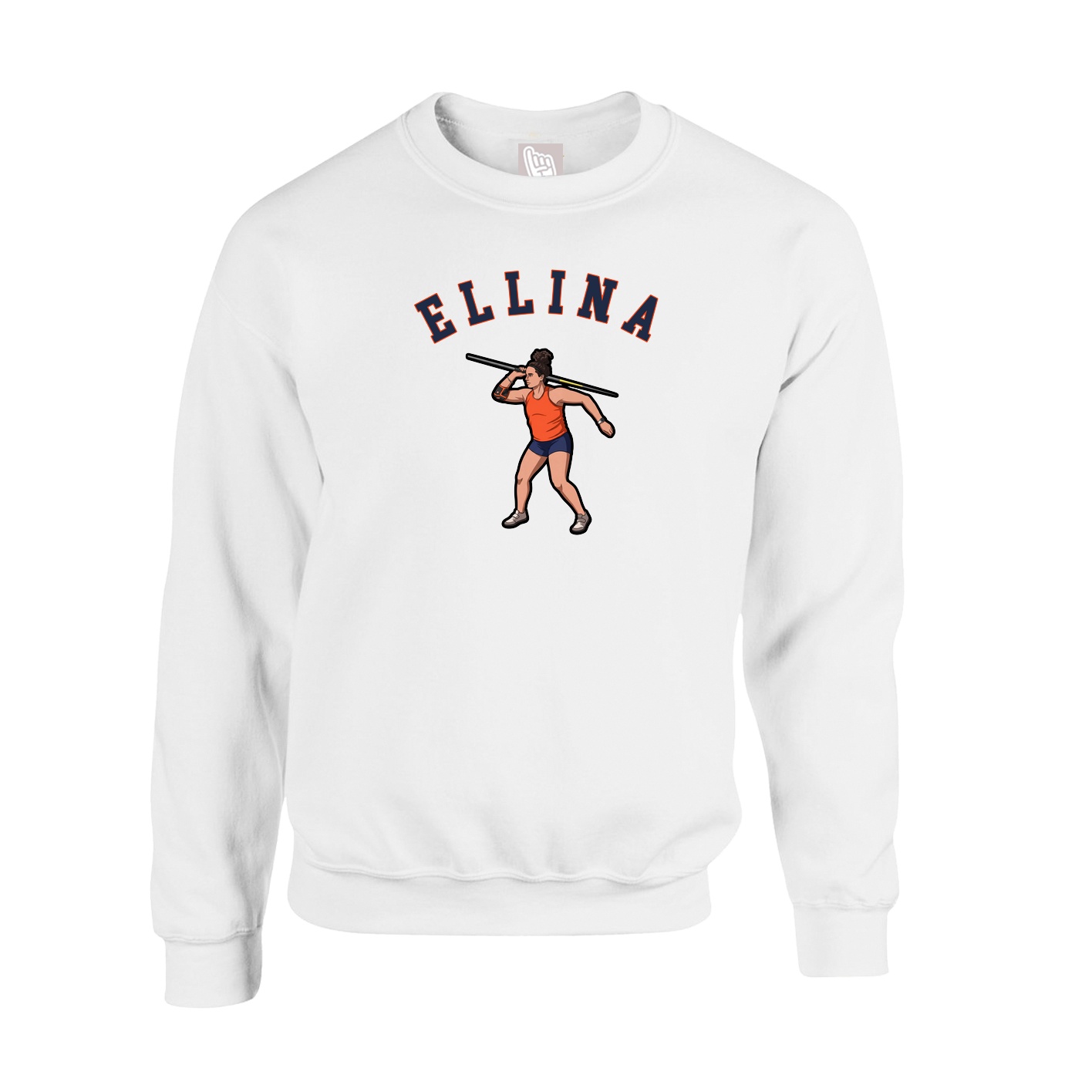 Fleece Crew — Shirsey Arch in White