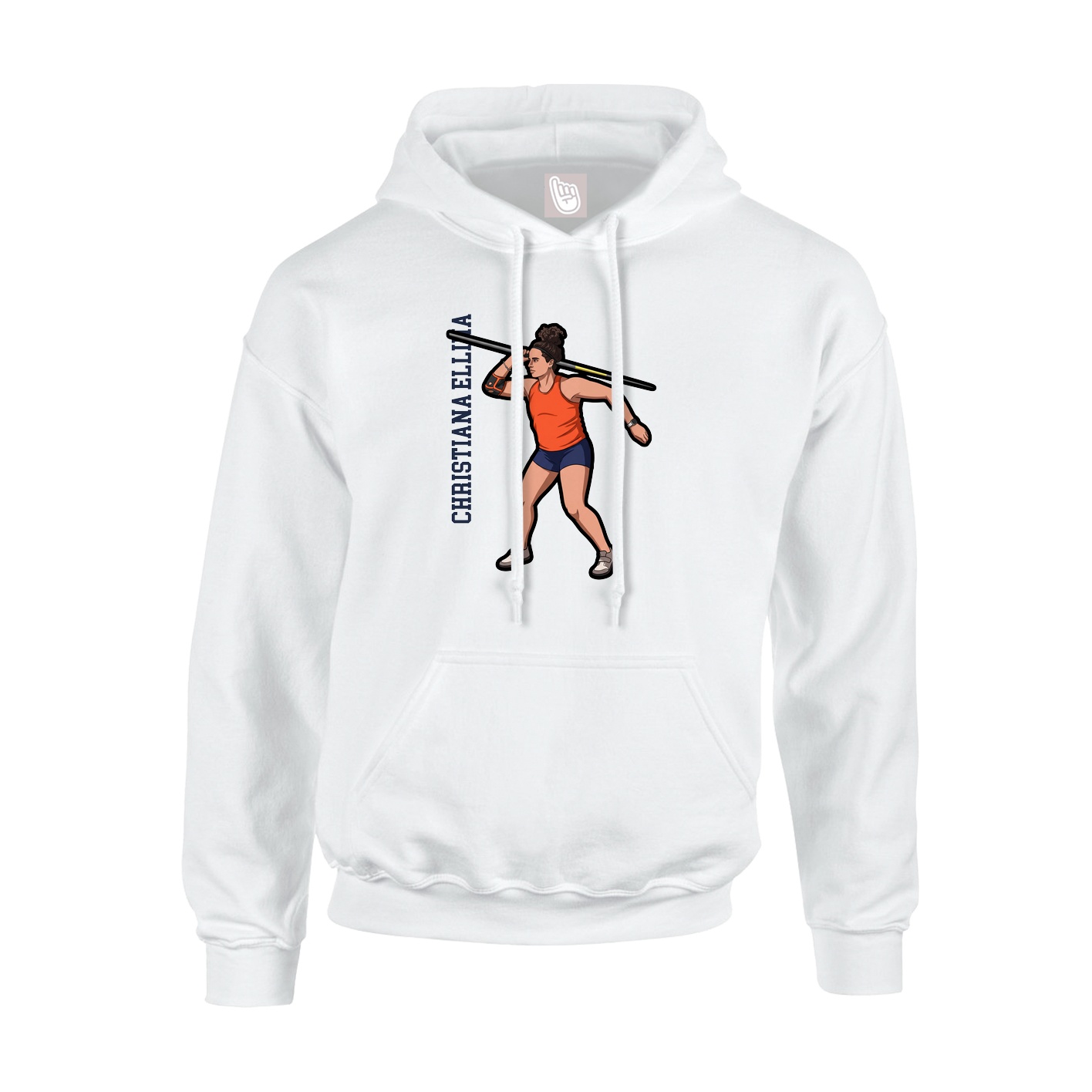 Hoodie — Name Vertical in White