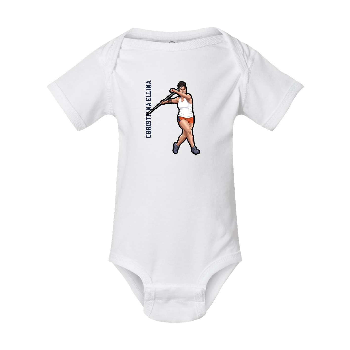 Baby Onesie — Name Vertical in White