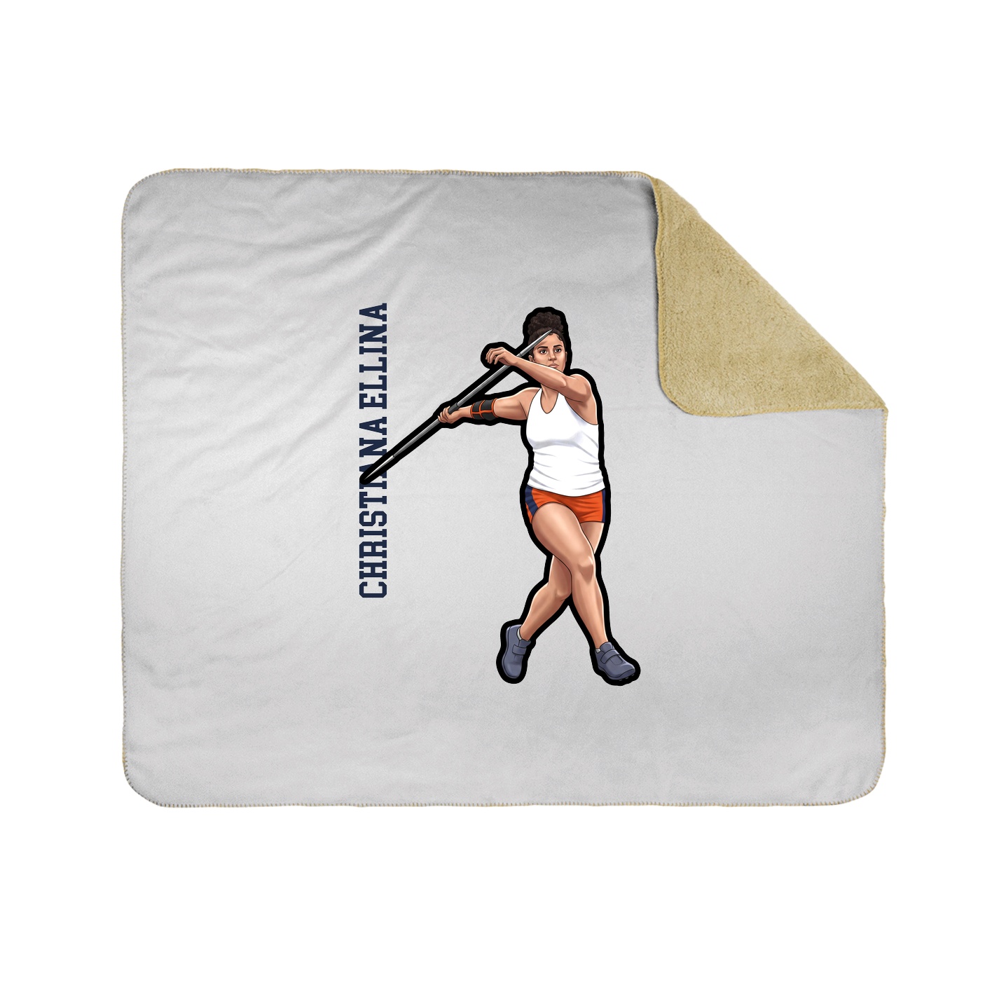 Throw Blanket — Name Vertical in White
