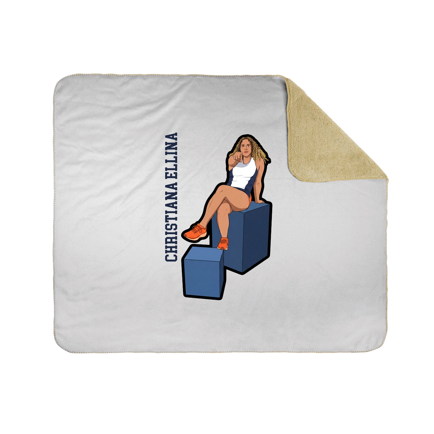 Throw Blanket — Name Vertical in White