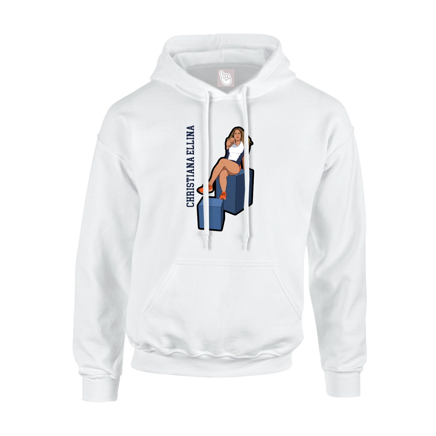 Hoodie — Name Vertical in White