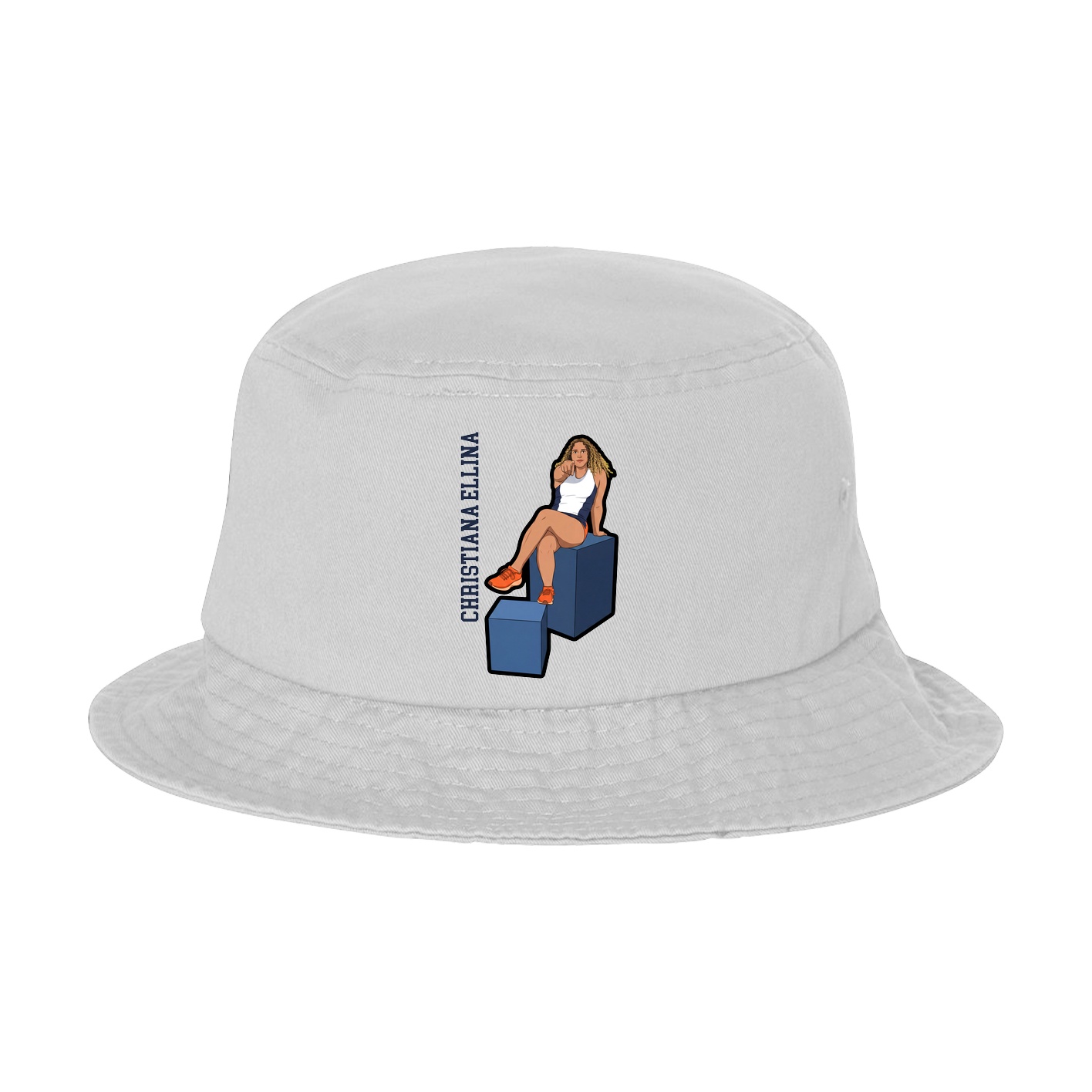Bucket Cap — Name Vertical in White