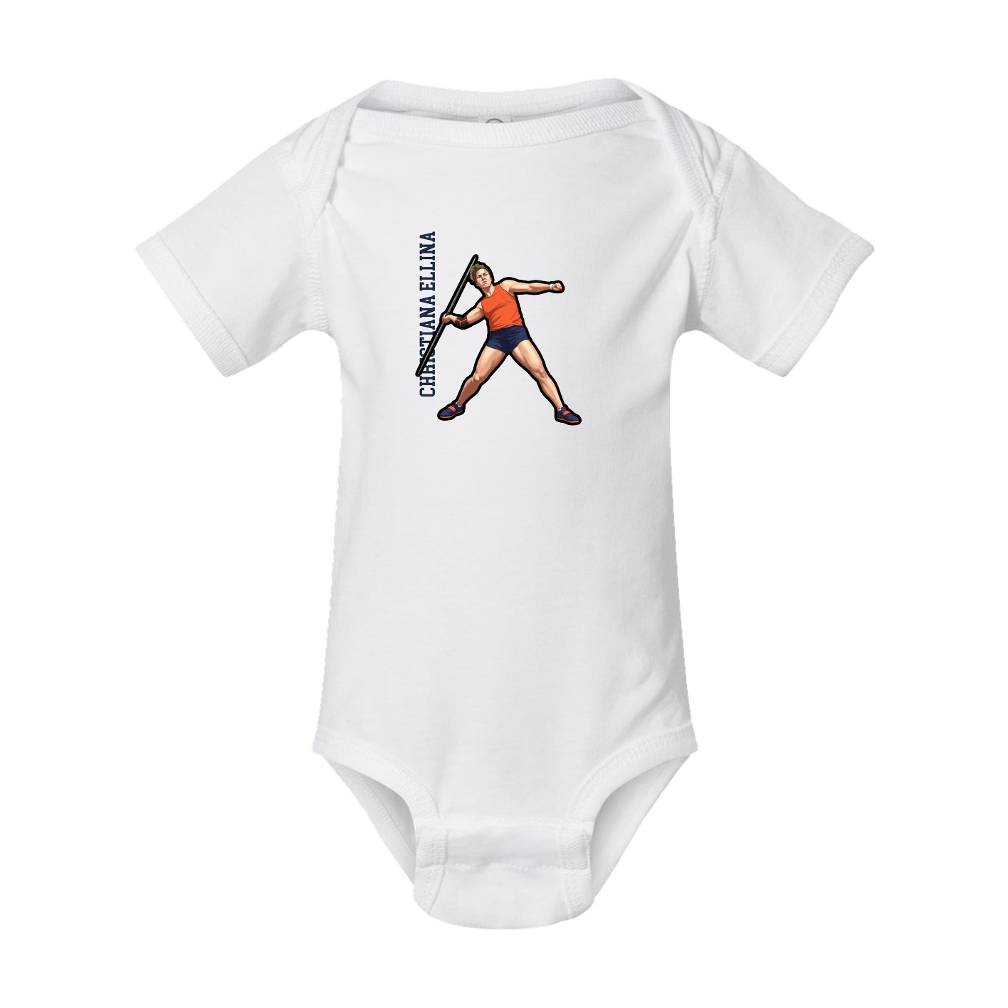 Baby Onesie — Name Vertical in White