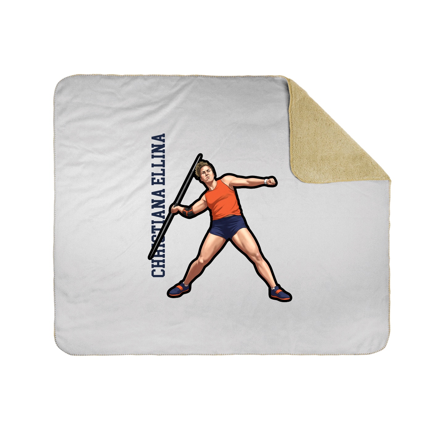 Throw Blanket — Name Vertical in White