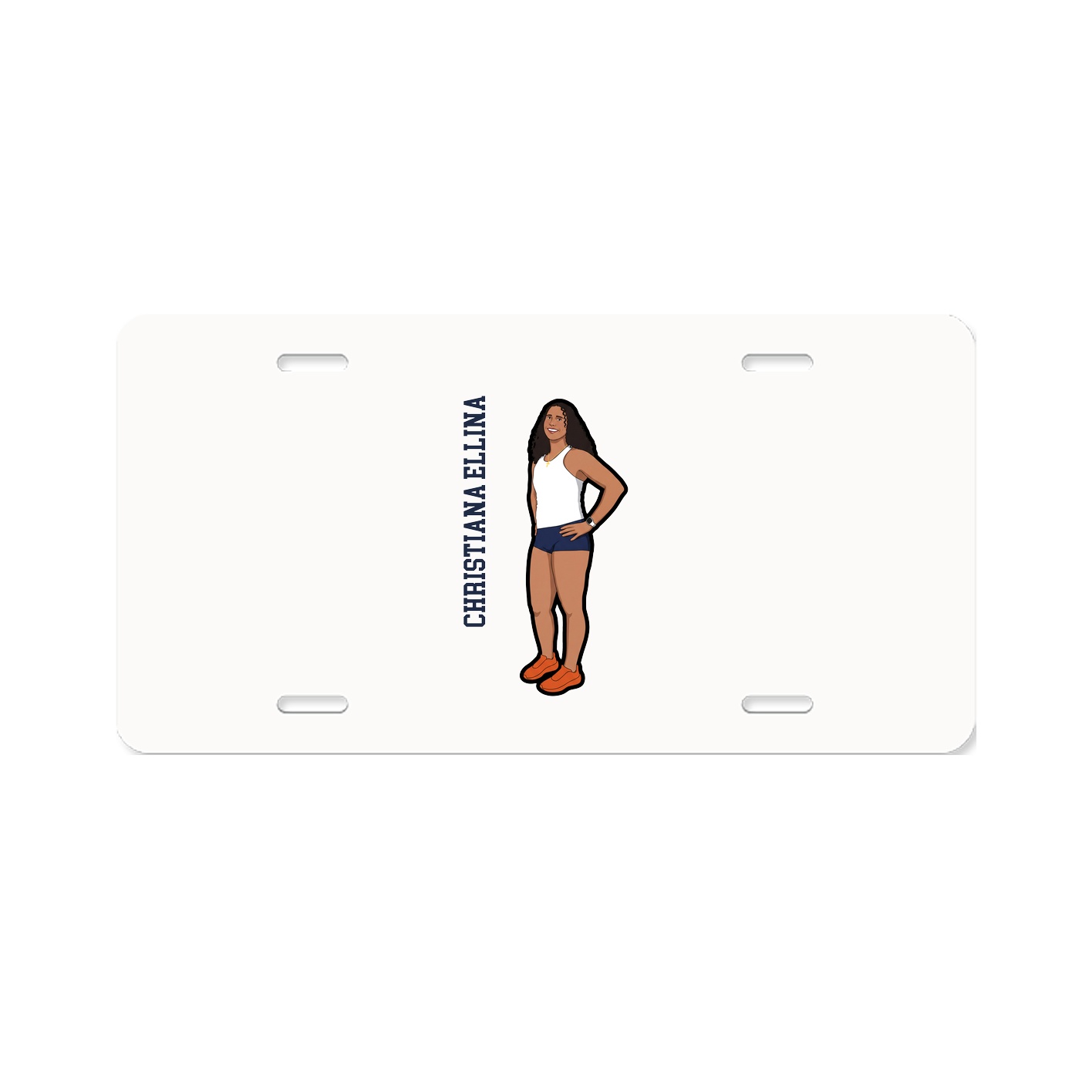 License Plate — Name Vertical in Classic